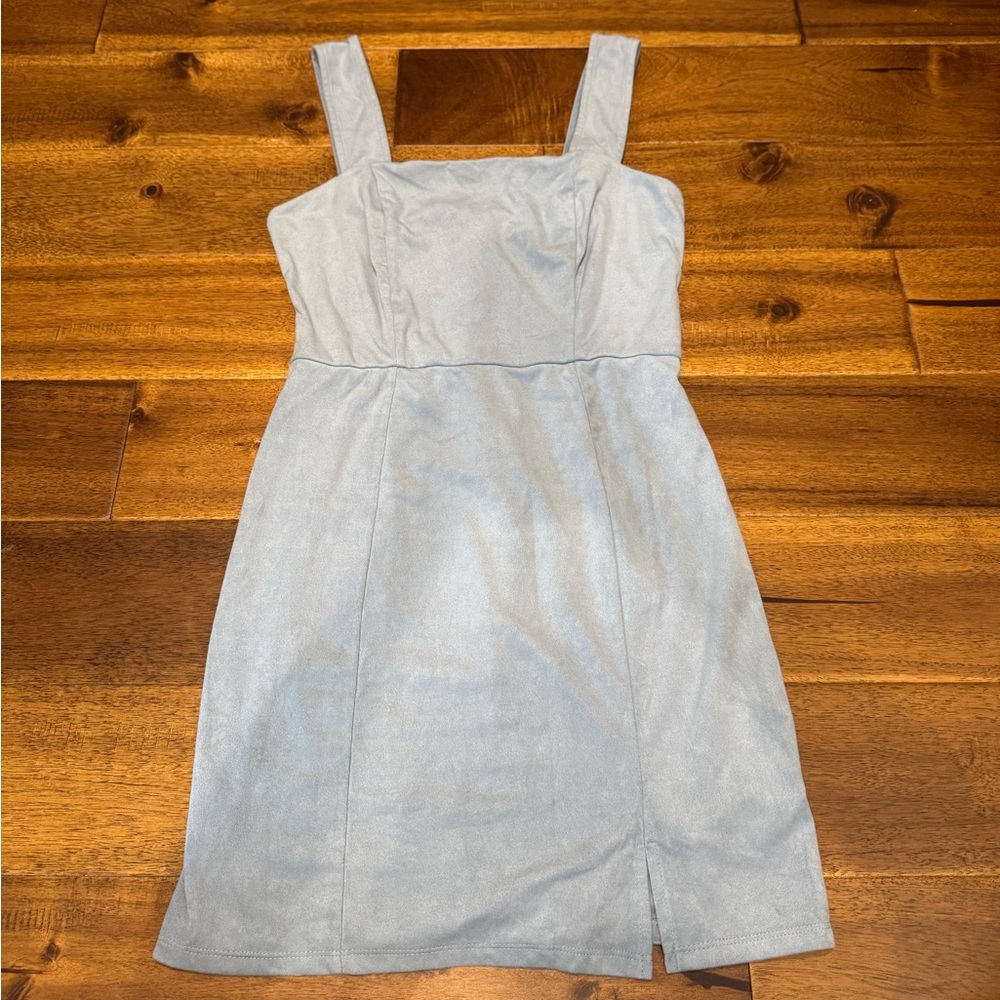 Light Blue Suede Dress